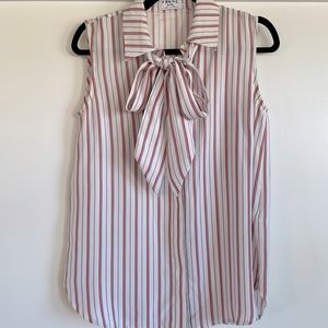 Frame Striped Bow Blouse
